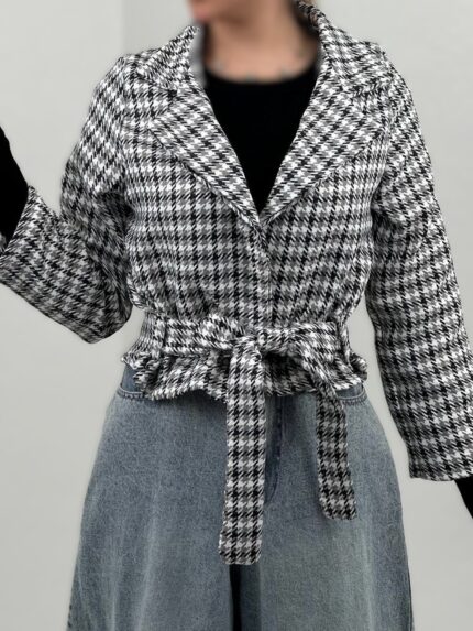 مانتو پیچازی کمربند دار کد:۳۱۱۰۰۰