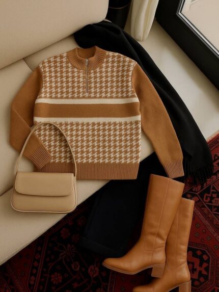 بلوز بافت نیم زیپ پیچازی کد:۵۳۳۰۰۰