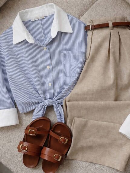 شومیز راه راه پایین گره کد:۳۱۱۰۶۷